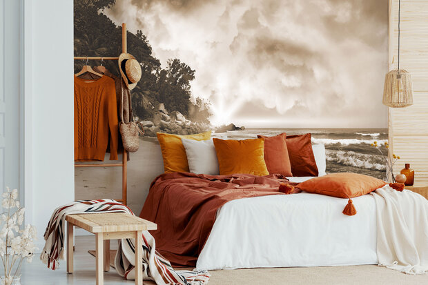 Beach Sepia Photo Wall Mural 10964P8