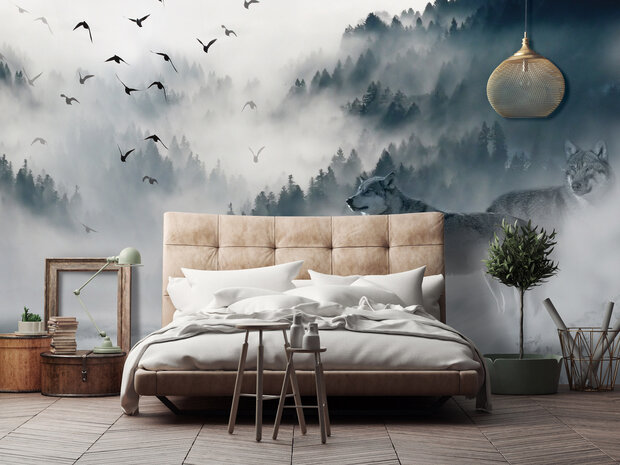 Birds in the fog Photo Wall Mural 12395P8