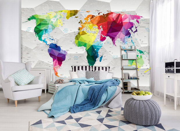 World Map Photo Wall Mural 11190P8