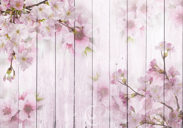 Wood Flowers Photo Wall Mural 11468P8