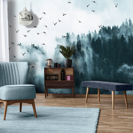 Birds in the fog Photo Wall Mural 12394P8