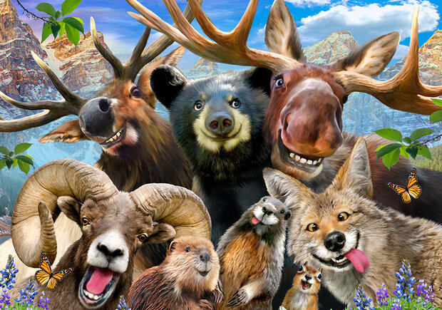 Dieren Selfie Fotobehang 12863P8