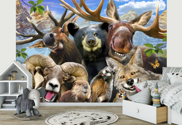 Dieren Selfie Fotobehang 12863P8