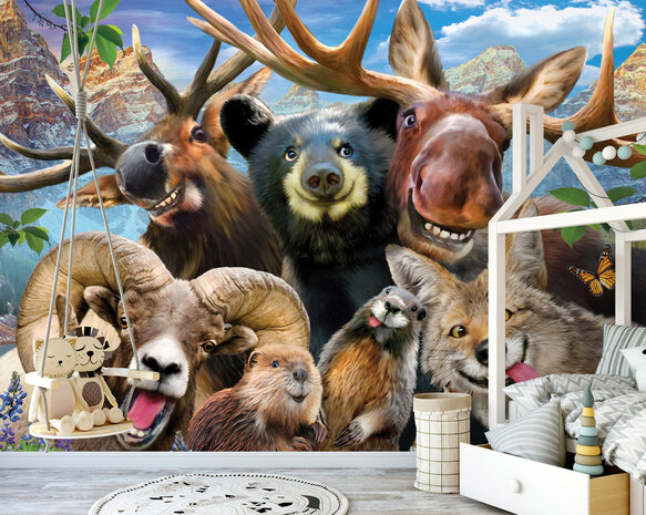 Dieren Selfie Fotobehang 12863P8