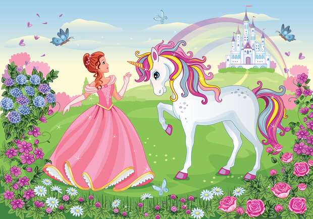 Princess with unicorn Photo Wall Mural 13238P8