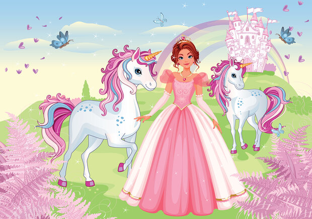 Princess with unicorns Photo Wall Mural 13240P8