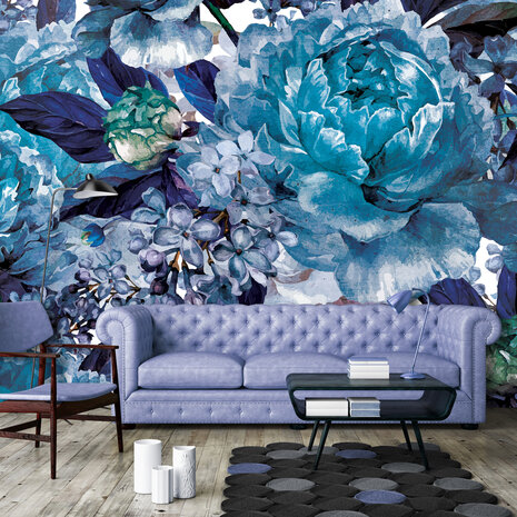 Blue Flowers Photo Wall Mural 13531P8