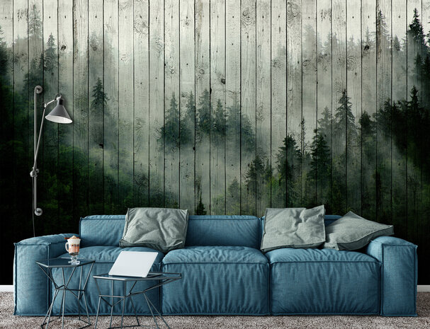 Forest Fog Photo Wall Mural 13552P8