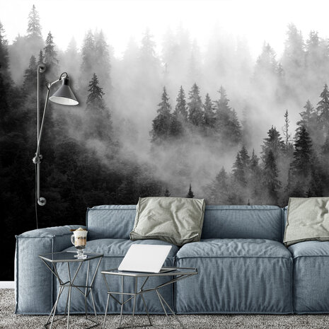 Foggy Forest Photo Wall Mural 13564P8