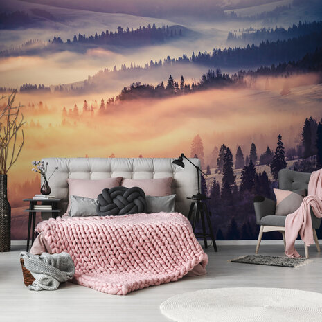 Foggy Forest Photo Wall Mural 13572P8