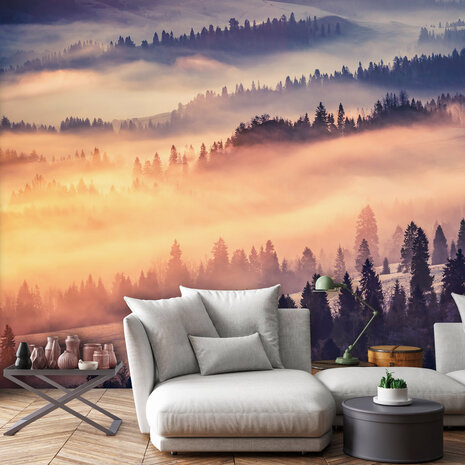 Foggy Forest Photo Wall Mural 13572P8