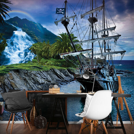 Boat &amp; Nature Photo Wallpaper Mural 2051P8