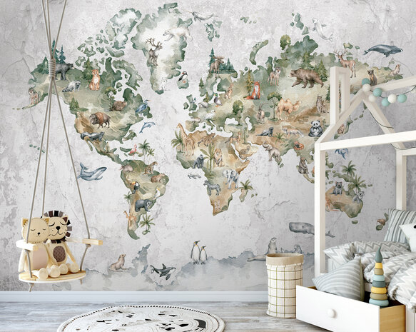 Wereldkaart Wall Mural 14421