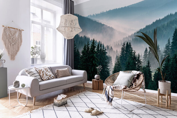 Mistig Bos Wall Mural 14455