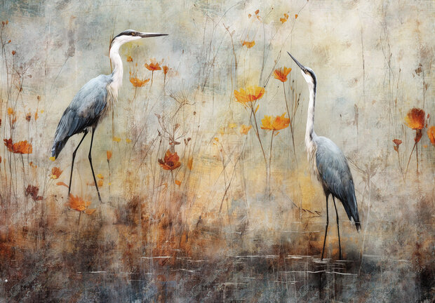 Reigers bij het water Fotobehang 15023