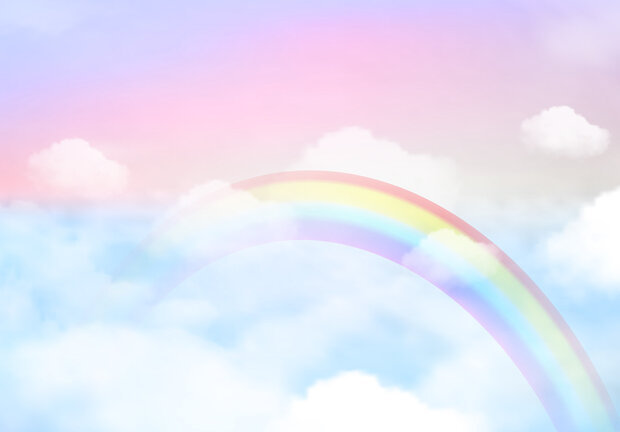 Regenboog Wolken Fotobehang 14416