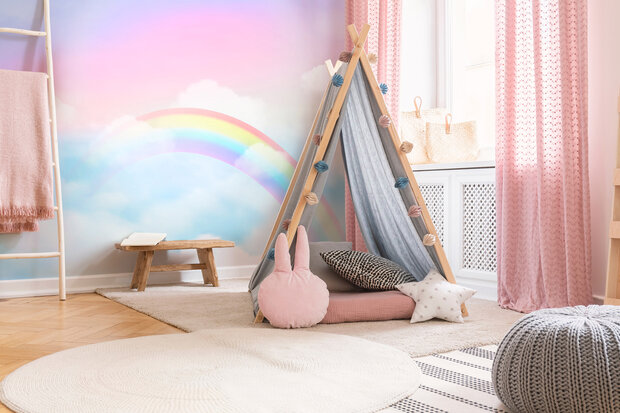 Regenboog Wolken Fotobehang 14416