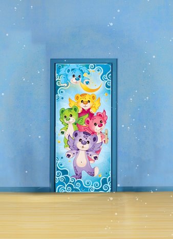 Rainbow Care Bear Bedroom Girls Door Mural Photo Wallpaper 507VET