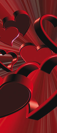 Red Hearts Art Abstract Door Mural Photo Wallpaper 277VET