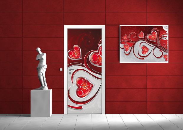 Lily Hearts Art Abstract Door Mural Photo Wallpaper 302VET