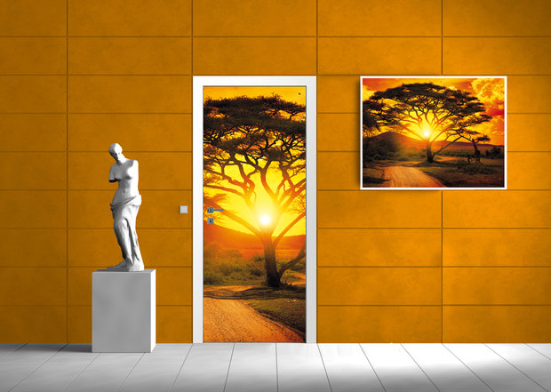 Sunset Landscape Door Mural Photo Wallpaper 400VET