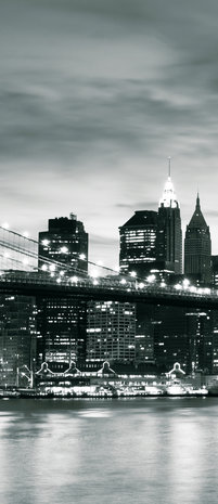 New York City and Brooklyn Bridge Door Mural Photo Wallpaper 226VET