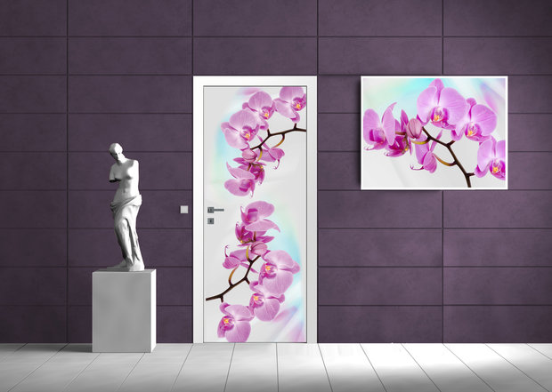 Orchid Flower Floral Door Mural Photo Wallpaper 116VET