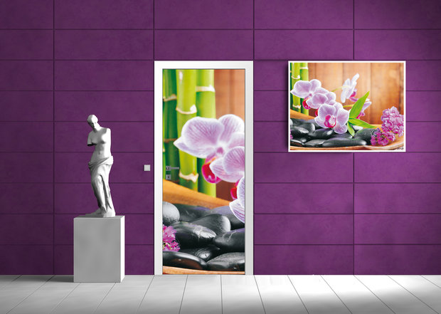 Orchid Flower Floral Door Mural Photo Wallpaper 115VET