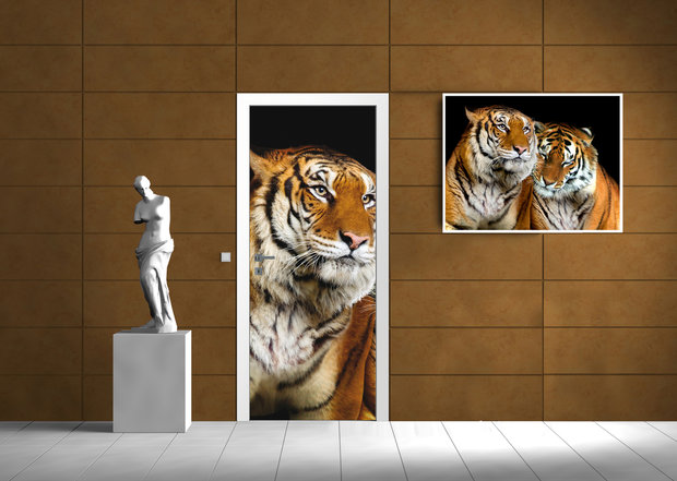 Tigers Jungle Forest Door Mural Photo Wallpaper 130VET