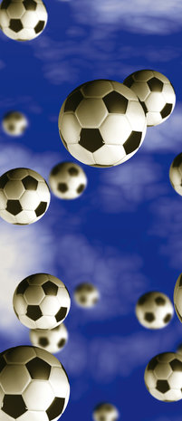 Footballs on Blue Background Door Mural Photo Wallpaper 187VET