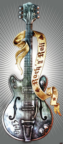 Guitars Rock Heavy Metal Door Mural Photo Wallpaper 1083VET
