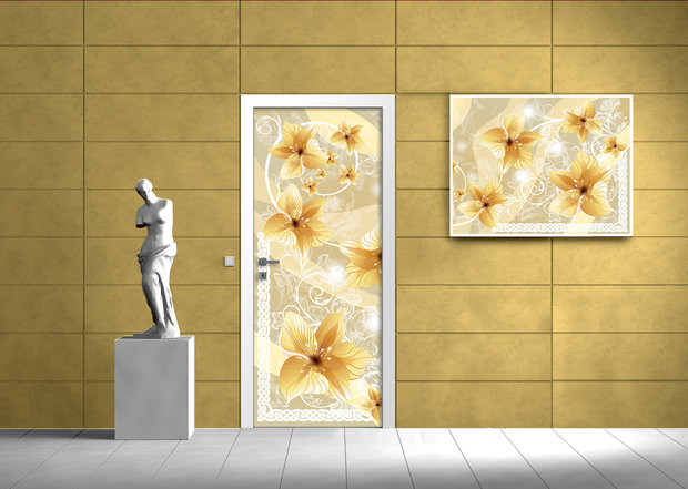 Flowers Flower Floral Door Mural Photo Wallpaper 1407VET