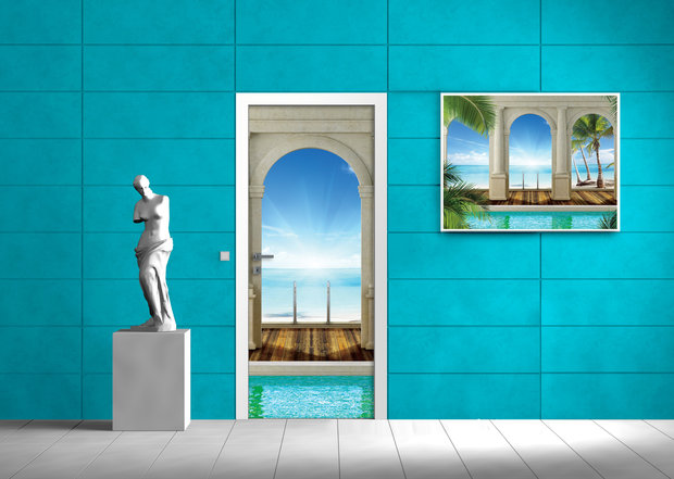 Sea Beach Sand Landscape Door Mural Photo Wallpaper 1527VET