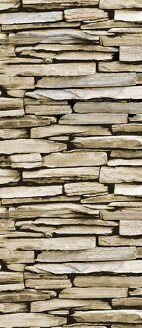 Stone Brick Wall Wood Door Mural Photo Wallpaper 1538VET