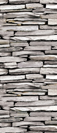 Stone Brick Wall Wood Door Mural Photo Wallpaper 1539VET