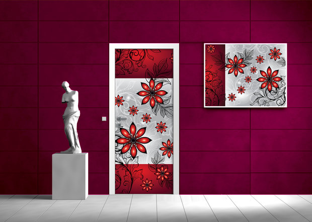 Flowers Flower Floral Door Mural Photo Wallpaper 1211VET