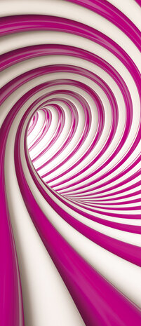 White and Pink 3D Tunnel Door Mural Photo Wallpaper 2147VET