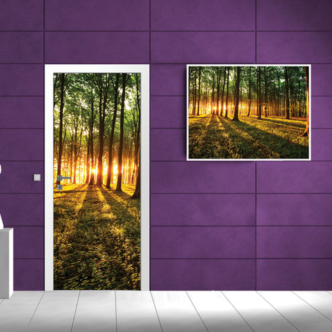 Sunny Forest Door Mural Photo Wallpaper 2226VET