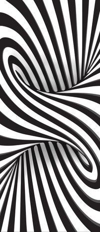 White and Black 3D Swirl Door Mural Photo Wallpaper 2258VET