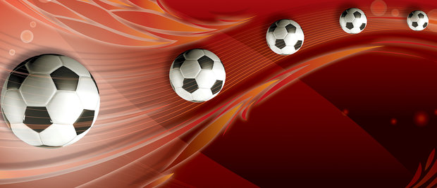 Footballs on Red Background Door Mural Photo Wallpaper 3386VET