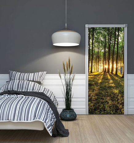 Deer in Sunny Forest  Door Mural Photo Wallpaper 3194VET