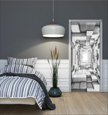 3D Wooden Tunnel Door Mural Photo Wallpaper 3248VET