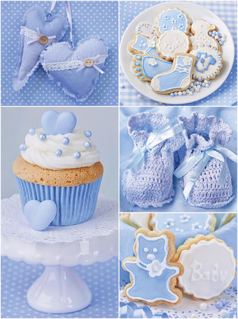 Blue Dreamy Cupcakes Photo Wall Mural 10444VEA