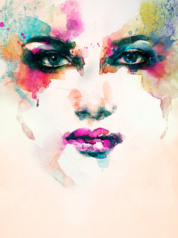 Watercolor Face Photo Wall Mural 10749VEA