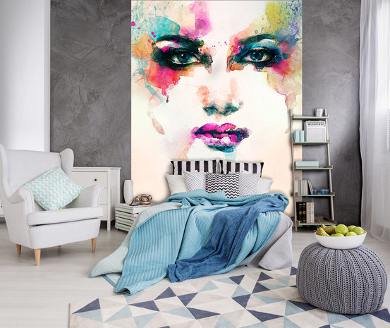 Watercolor Face Photo Wall Mural 10749VEA