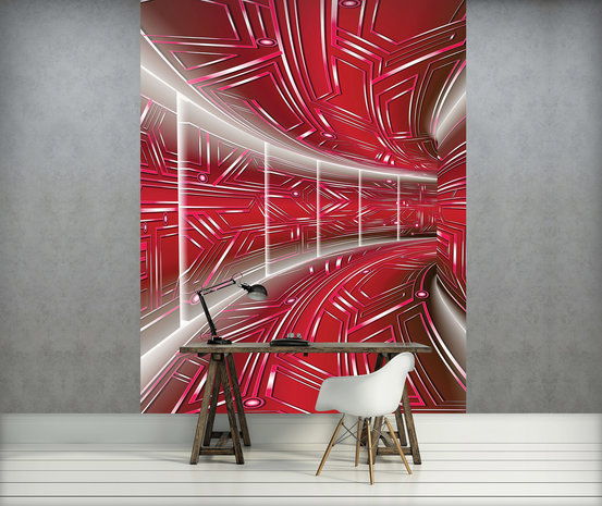 Red Corridor Photo Wall Mural 10075VEA