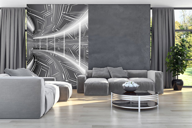 Graphite Corridor Photo Wall Mural 10080VEA