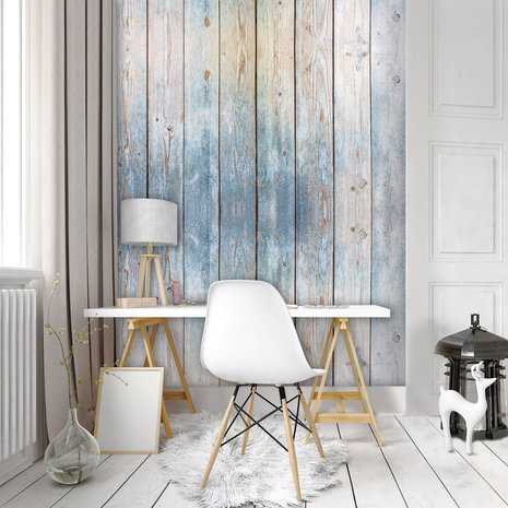 Blue Wooden Planks Photo Wall Mural 10670VEA