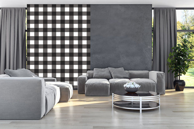 Black and White Chequer Photo Wall Mural 10680VEA
