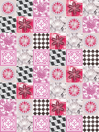 Pink Tiles Mosaic Photo Wall Mural 10709VEA